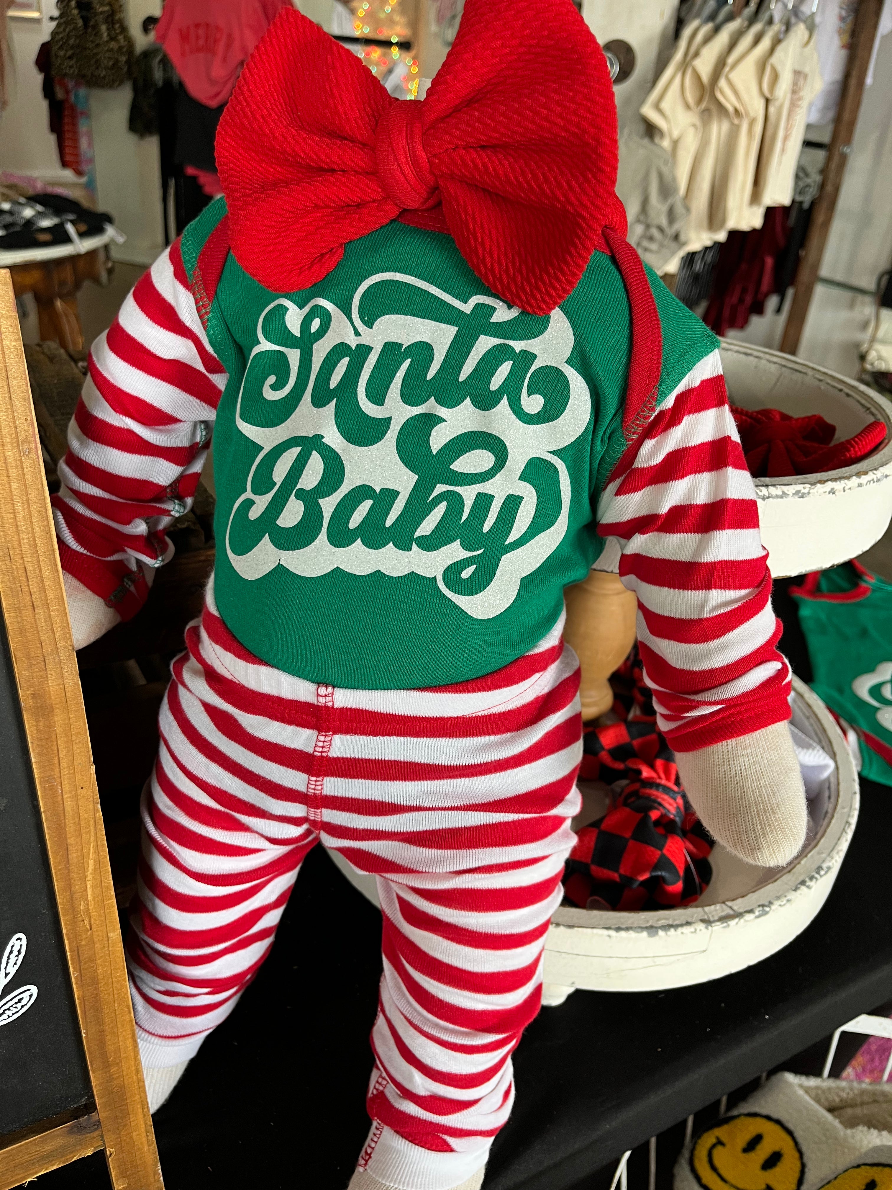 Stripe Santa Baby | Onesie