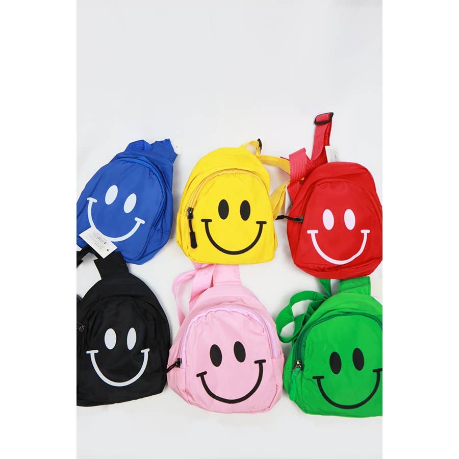 Kids Happy Face Sling Bag: MIX COLOR / ONE