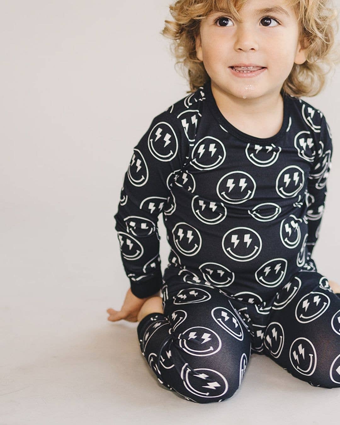 Bamboo Two Piece Set | Electric Smiley: 4T