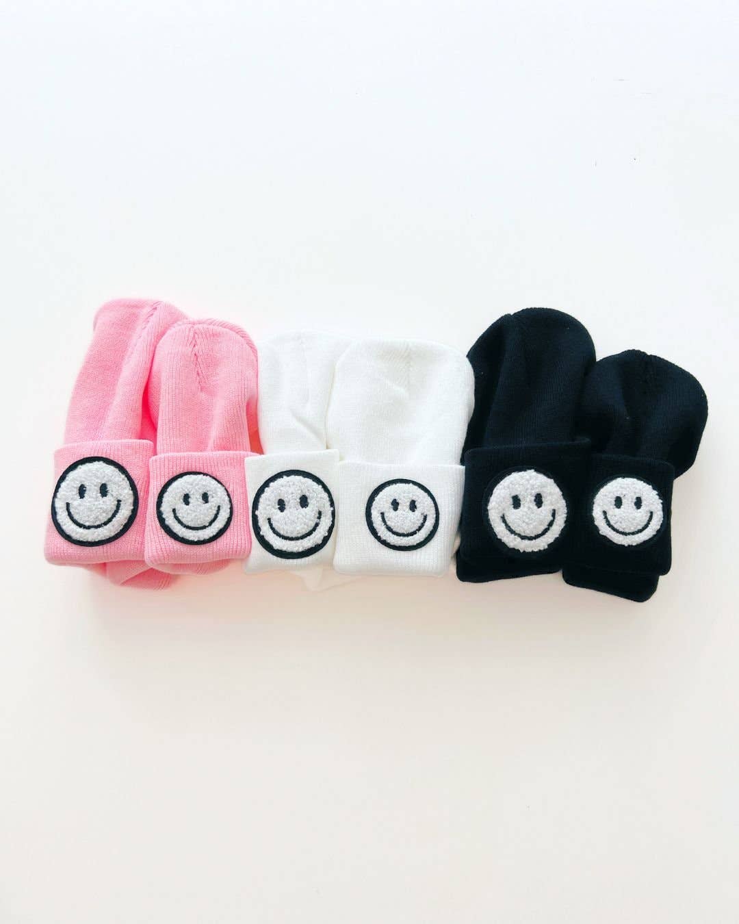 Smiley Beanie | Pink: Baby