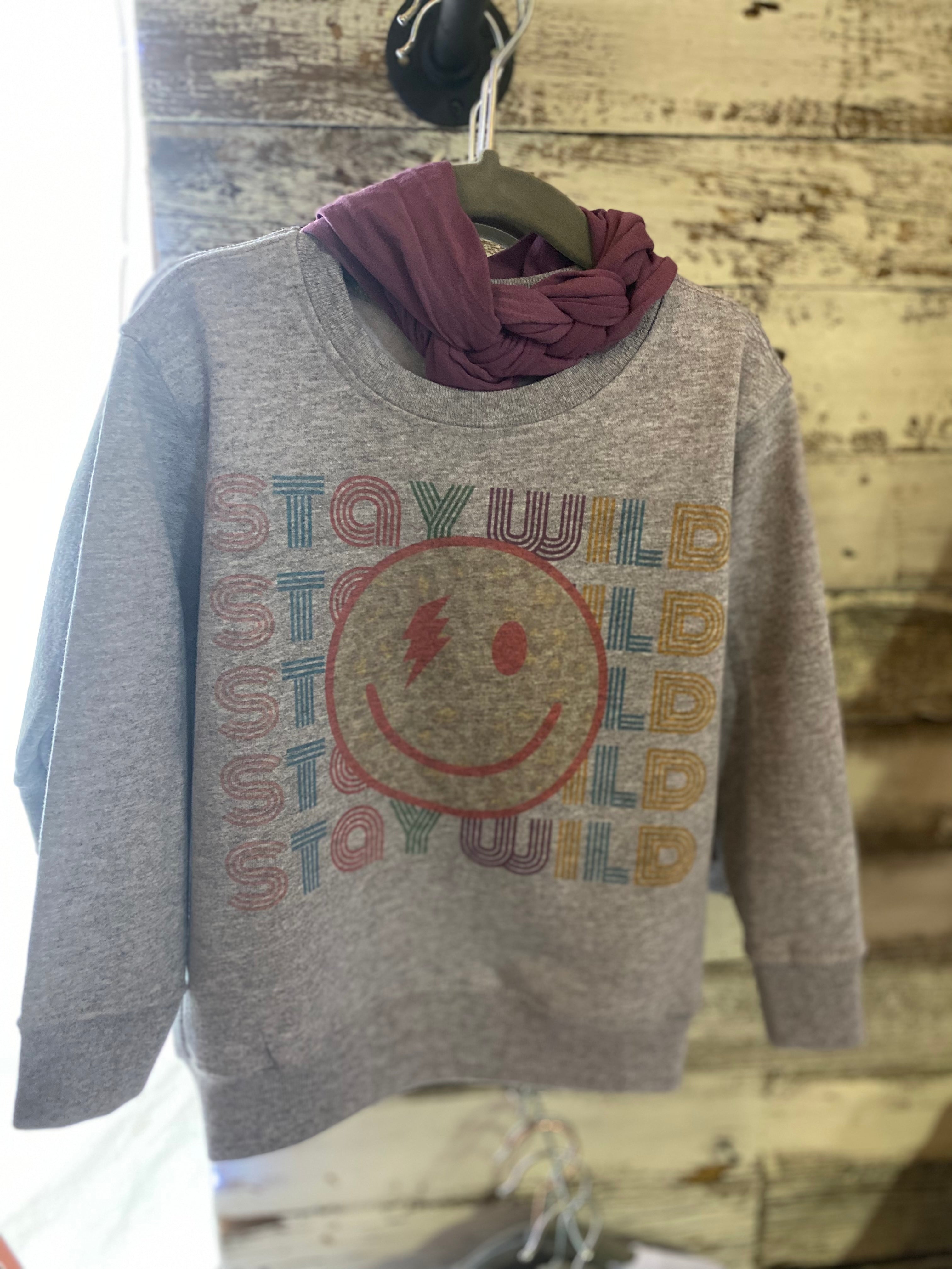 Stay Wild Smiley Face Sweatshirt